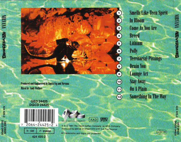 nirvana nevermind back cover kiss